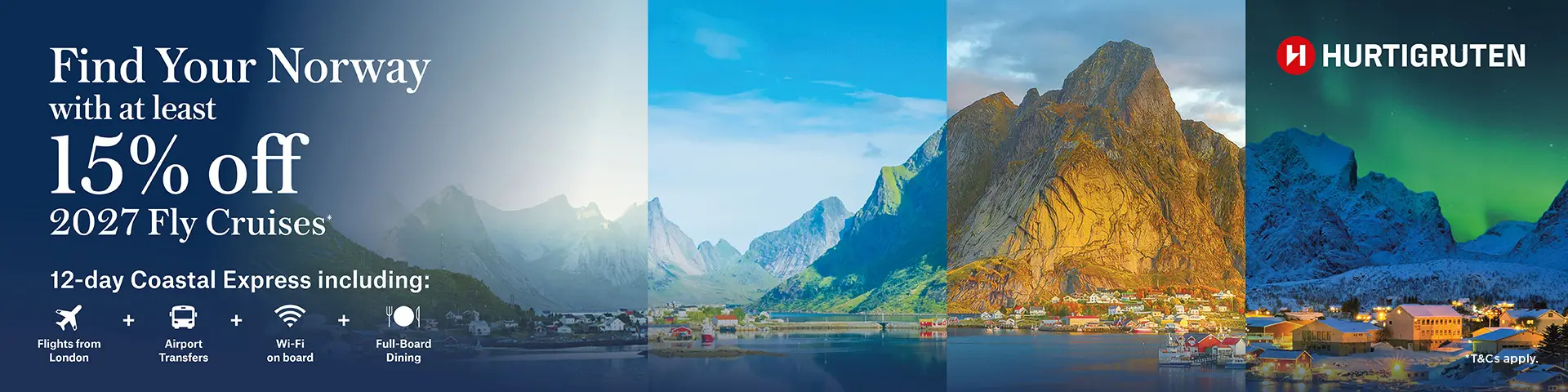 Hurtigruten 15% off 2027 Fly Cruises T&C's